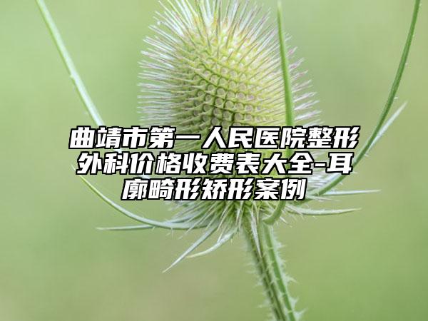 曲靖市第一人民医院整形外科价格收费表大全-耳廓畸形矫形案例