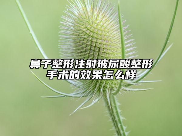 鼻子整形注射玻尿酸整形手术的效果怎么样