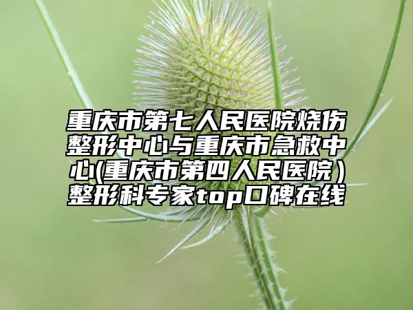 重庆市第七人民医院烧伤整形中心与重庆市急救中心(重庆市第四人民医院）整形科专家top口碑在线