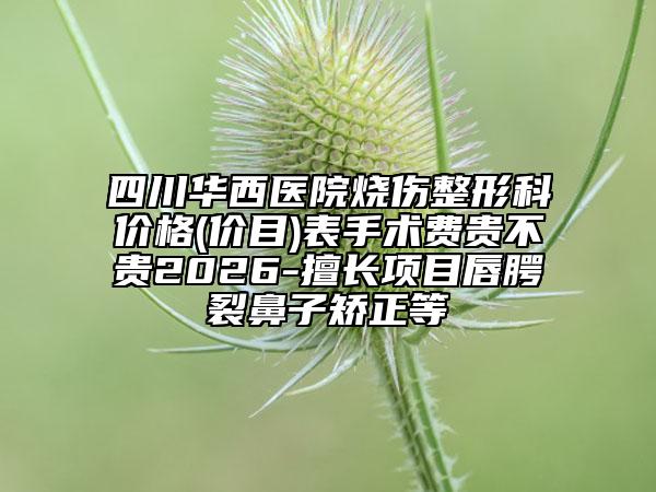 四川华西医院烧伤整形科价格(价目)表手术费贵不贵2026-擅长项目唇腭裂鼻子矫正等