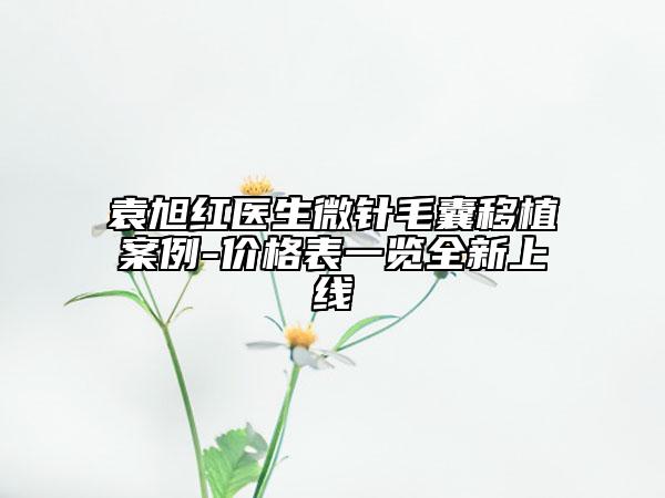 袁旭红医生微针毛囊移植案例-价格表一览全新上线