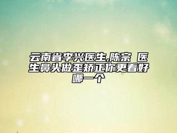 云南省李兴医生,陈宗劼医生鼻头做歪矫正你更看好哪一个