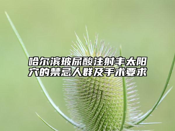哈尔滨玻尿酸注射丰太阳穴的禁忌人群及手术要求
