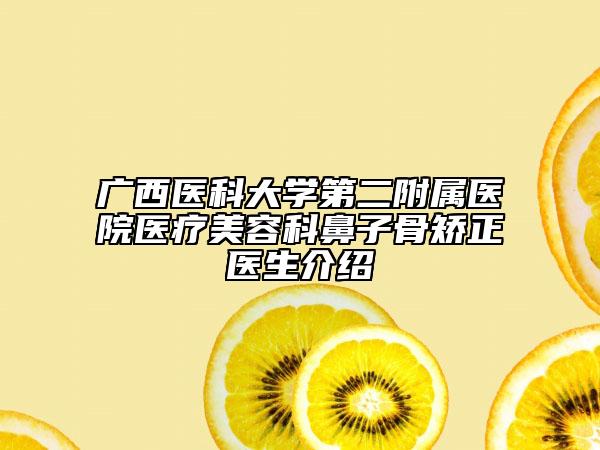 广西医科大学第二附属医院医疗美容科鼻子骨矫正医生介绍