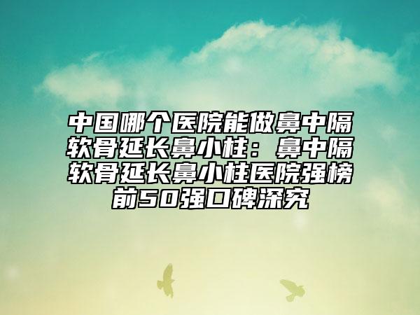 中国哪个医院能做鼻中隔软骨延长鼻小柱：鼻中隔软骨延长鼻小柱医院强榜前50强口碑深究