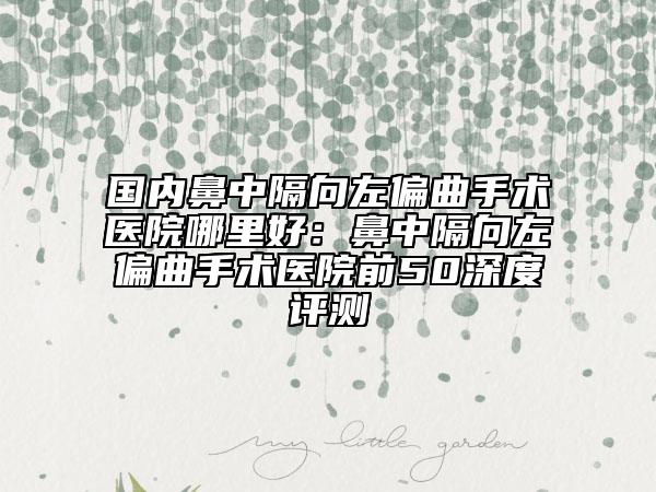 国内鼻中隔向左偏曲手术医院哪里好：鼻中隔向左偏曲手术医院前50深度评测