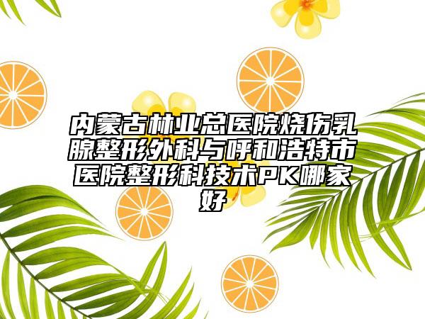 内蒙古林业总医院烧伤乳腺整形外科与呼和浩特市医院整形科技术PK哪家好