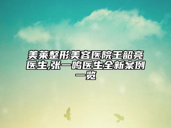 美莱整形美容医院王韶亮医生,张一鸣医生全新案例一览