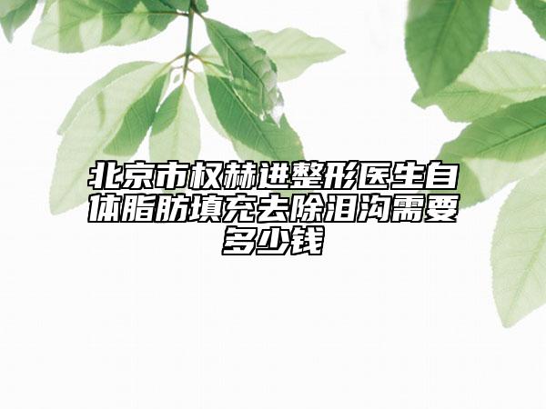 北京市权赫进整形医生自体脂肪填充去除泪沟需要多少钱