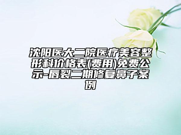 沈阳医大二院医疗美容整形科价格表(费用)免费公示-唇裂二期修复鼻子案例