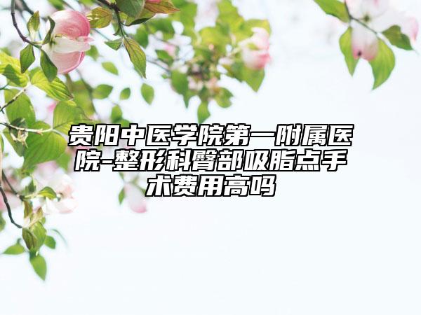 贵阳中医学院第一附属医院-整形科臀部吸脂点手术费用高吗