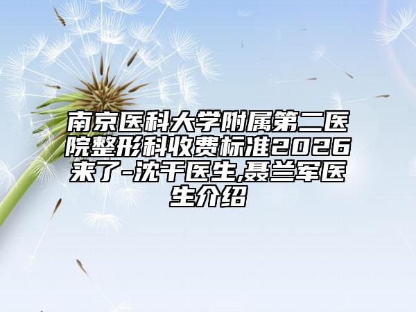 南京医科大学附属第二医院整形科收费标准2026来了-沈干医生,聂兰军医生介绍