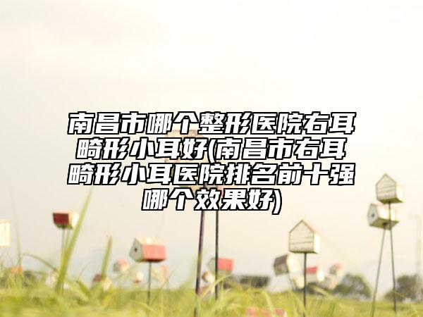 南昌市哪个整形医院右耳畸形小耳好(南昌市右耳畸形小耳医院排名前十强哪个效果好)