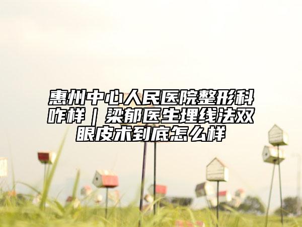 惠州中心人民医院整形科咋样｜梁郁医生埋线法双眼皮术到底怎么样