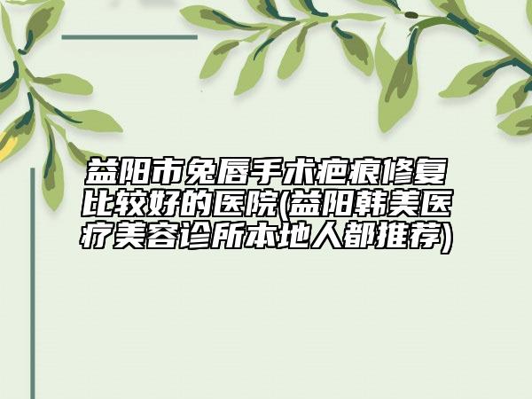 益阳市兔唇手术疤痕修复比较好的医院(益阳韩美医疗美容诊所本地人都推荐)