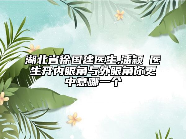 湖北省徐国建医生,潘颖喆医生开内眼角与外眼角你更中意哪一个