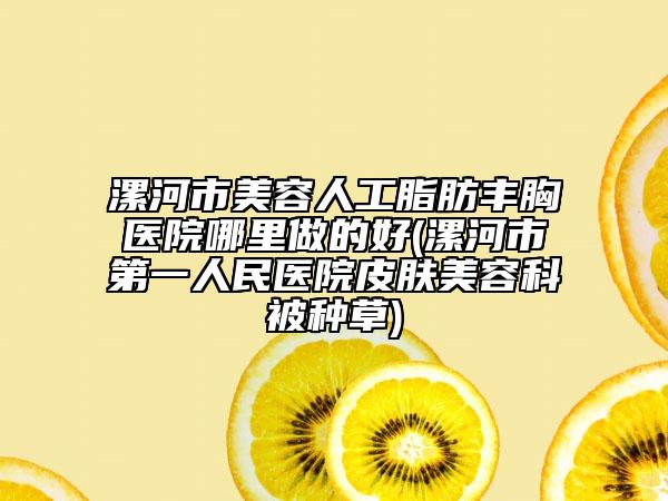 漯河市美容人工脂肪丰胸医院哪里做的好(漯河市第一人民医院皮肤美容科被种草)