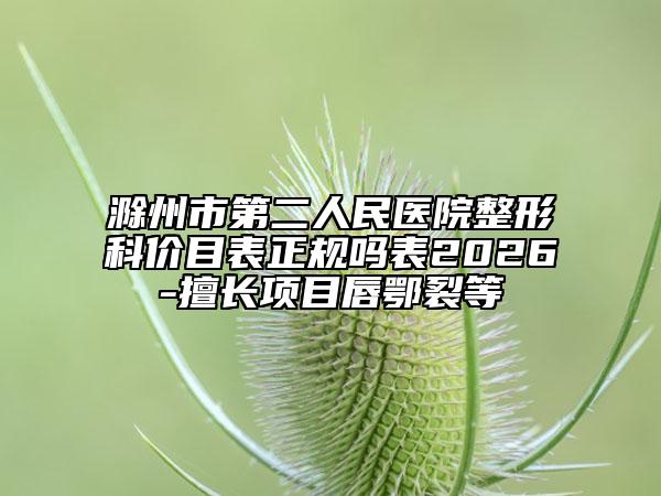 滁州市第二人民医院整形科价目表正规吗表2026-擅长项目唇鄂裂等