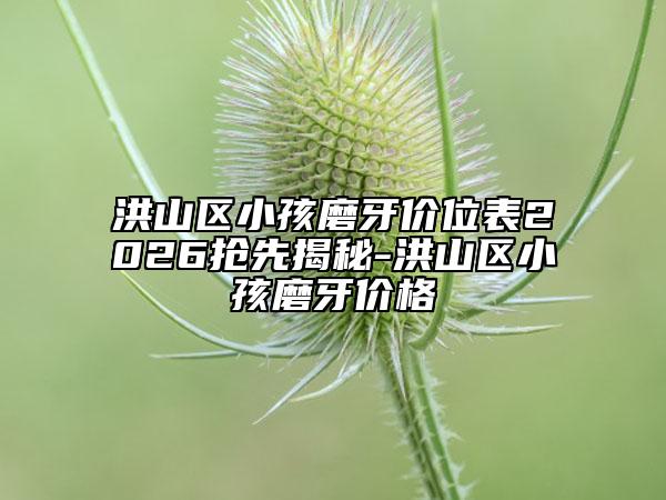 洪山区小孩磨牙价位表2026抢先揭秘-洪山区小孩磨牙价格