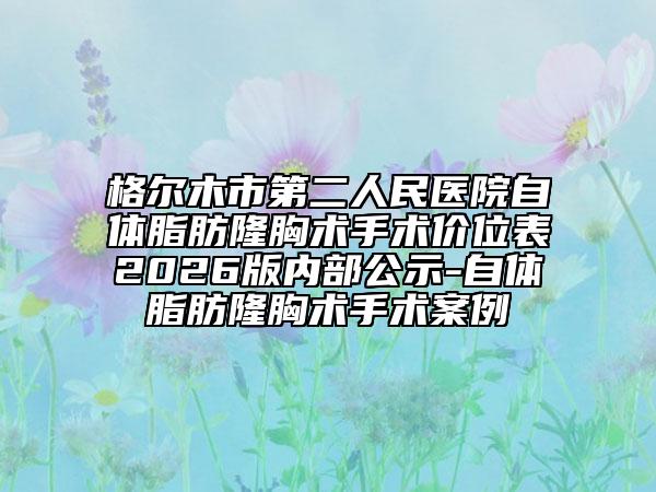 格尔木市第二人民医院自体脂肪隆胸术手术价位表2026版内部公示-自体脂肪隆胸术手术案例