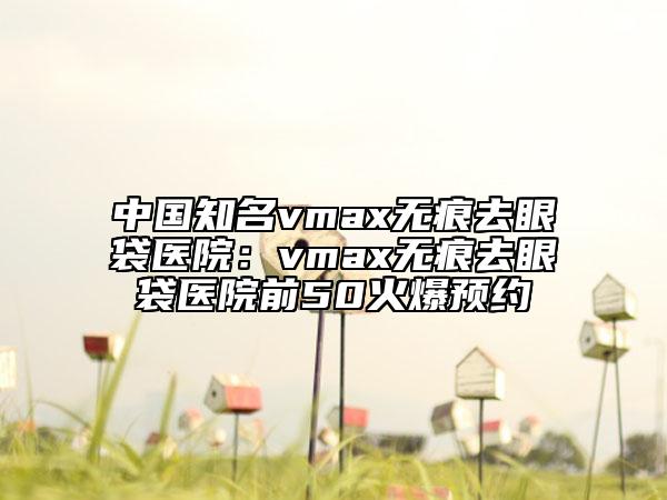 中国知名vmax无痕去眼袋医院：vmax无痕去眼袋医院前50火爆预约