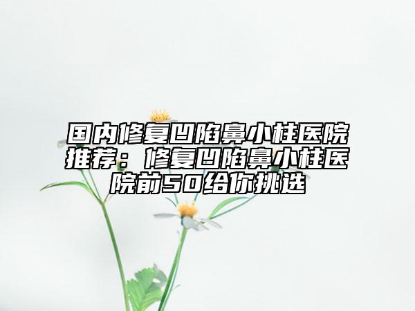 国内修复凹陷鼻小柱医院推荐：修复凹陷鼻小柱医院前50给你挑选