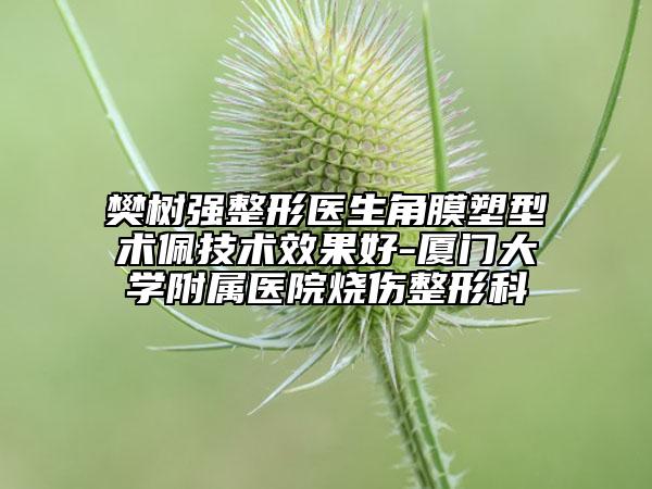 樊树强整形医生角膜塑型术佩技术效果好-厦门大学附属医院烧伤整形科