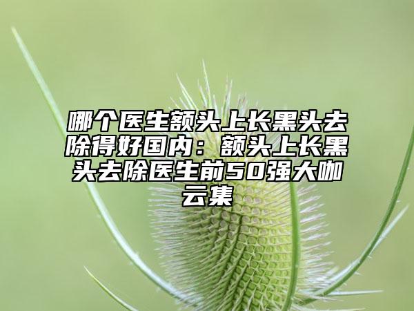 哪个医生额头上长黑头去除得好国内：额头上长黑头去除医生前50强大咖云集