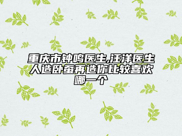 重庆市钟鸣医生,汪洋医生人造卧蚕再造你比较喜欢哪一个