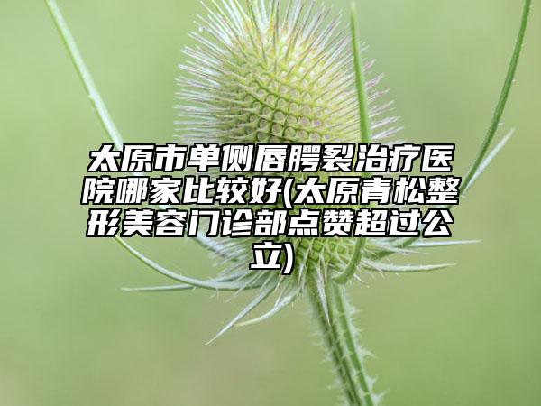 太原市单侧唇腭裂治疗医院哪家比较好(太原青松整形美容门诊部点赞超过公立)