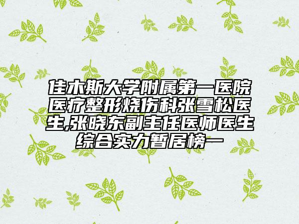佳木斯大学附属第一医院医疗整形烧伤科张雪松医生,张晓东副主任医师医生综合实力暂居榜一