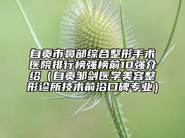 自贡市鼻部综合整形手术医院排行榜强榜前10强介绍（自贡邹剑医学美容整形诊所技术前沿口碑专业）