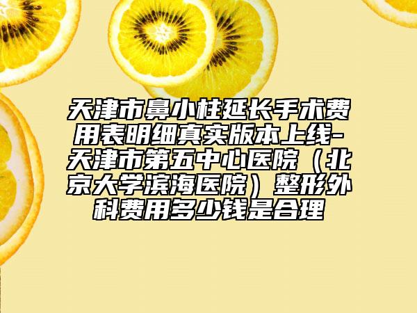 天津市鼻小柱延长手术费用表明细真实版本上线-天津市第五中心医院（北京大学滨海医院）整形外科费用多少钱是合理