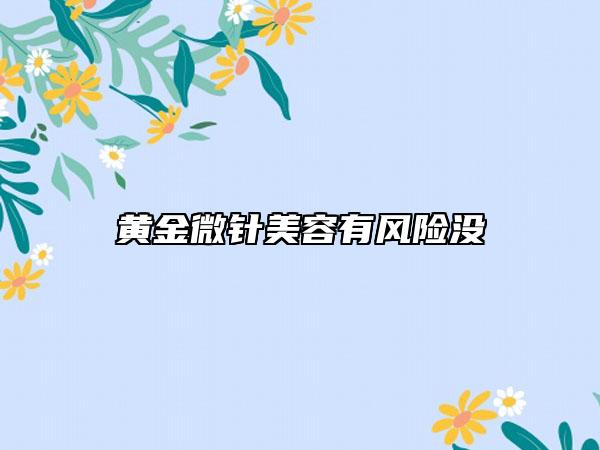 黄金微针美容有风险没