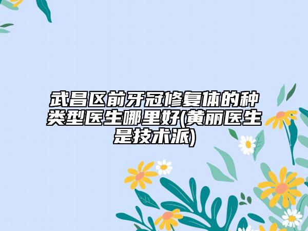 武昌区前牙冠修复体的种类型医生哪里好(黄丽医生是技术派)