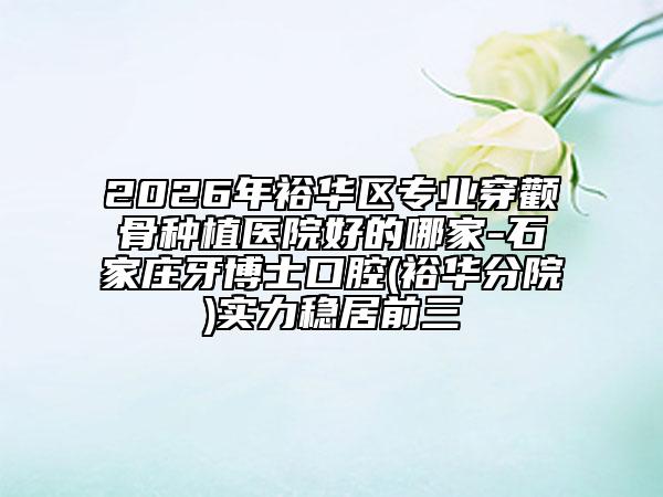 2026年裕华区专业穿颧骨种植医院好的哪家-石家庄牙博士口腔(裕华分院)实力稳居前三