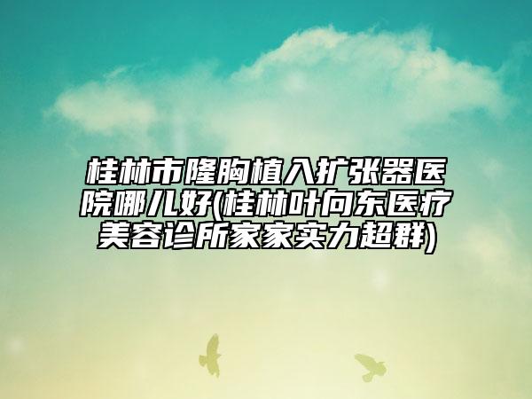 桂林市隆胸植入扩张器医院哪儿好(桂林叶向东医疗美容诊所家家实力超群)