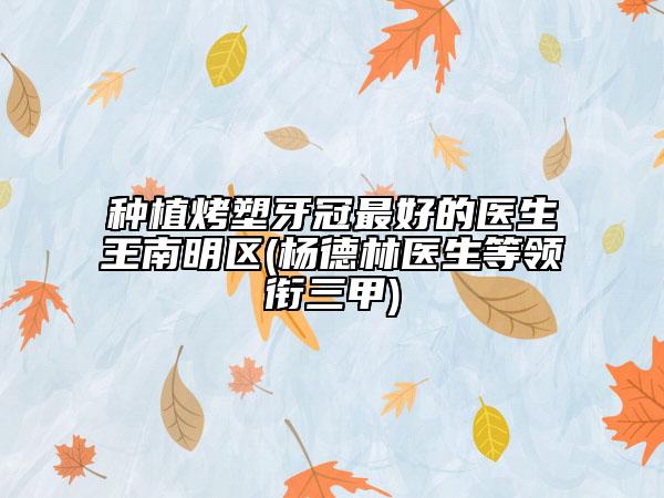 种植烤塑牙冠最好的医生王南明区(杨德林医生等领衔三甲)