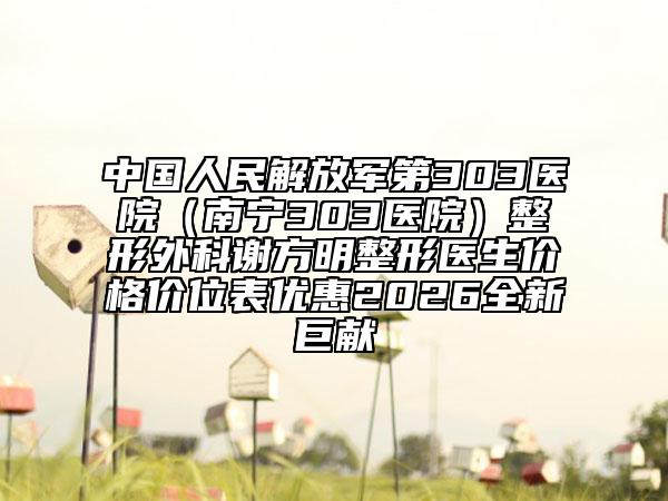 中国人民解放军第303医院（南宁303医院）整形外科谢方明整形医生价格价位表优惠2026全新巨献