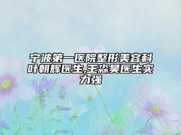 宁波第一医院整形美容科叶朝辉医生,王淼昊医生实力强