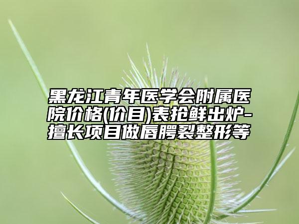 黑龙江青年医学会附属医院价格(价目)表抢鲜出炉-擅长项目做唇腭裂整形等