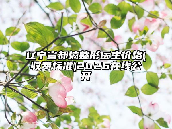 辽宁省郝楠整形医生价格(收费标准)2026在线公开