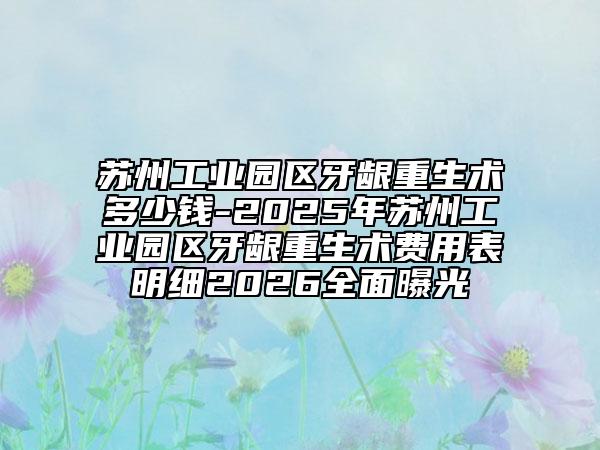 苏州工业园区牙龈重生术多少钱-2025年苏州工业园区牙龈重生术费用表明细2026全面曝光