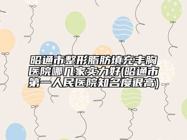 昭通市整形脂肪填充丰胸医院哪几家实力好(昭通市第一人民医院知名度很高)