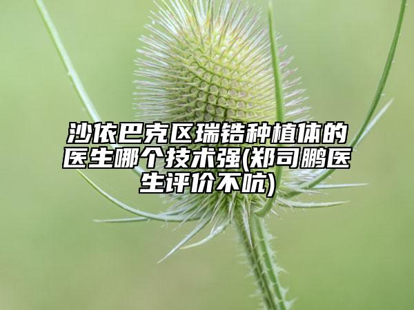 沙依巴克区瑞锆种植体的医生哪个技术强(郑司鹏医生评价不吭)