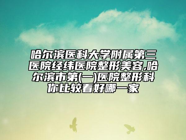 哈尔滨医科大学附属第三医院经纬医院整形美容,哈尔滨市第(一)医院整形科你比较看好哪一家