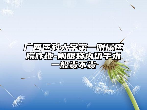 广西医科大学第一附属医院咋地-割眼袋内切手术一般贵不贵