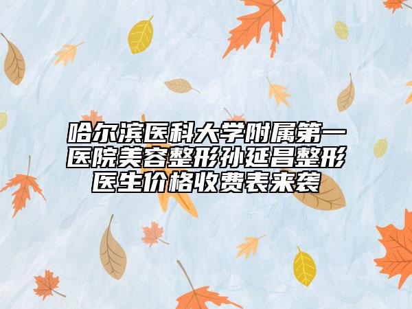 哈尔滨医科大学附属第一医院美容整形孙延昌整形医生价格收费表来袭