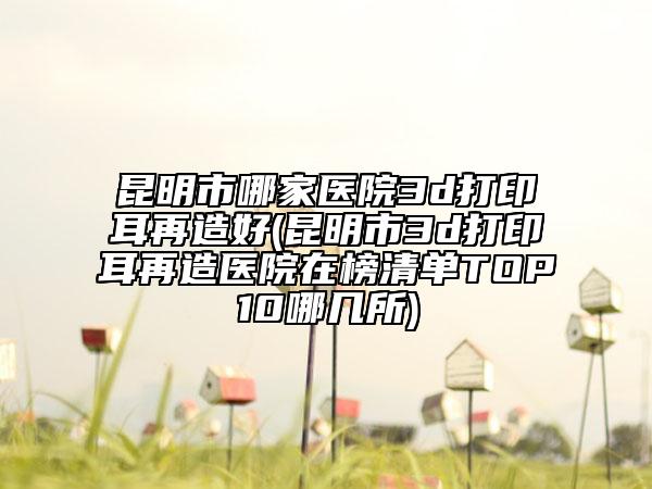 昆明市哪家医院3d打印耳再造好(昆明市3d打印耳再造医院在榜清单TOP10哪几所)