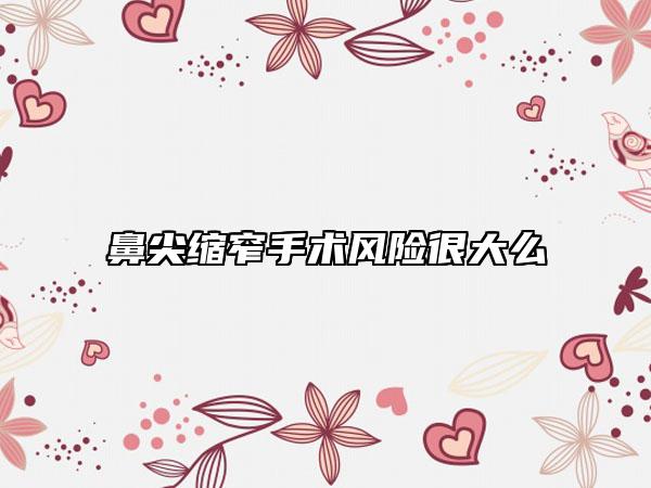 鼻尖缩窄手术风险很大么